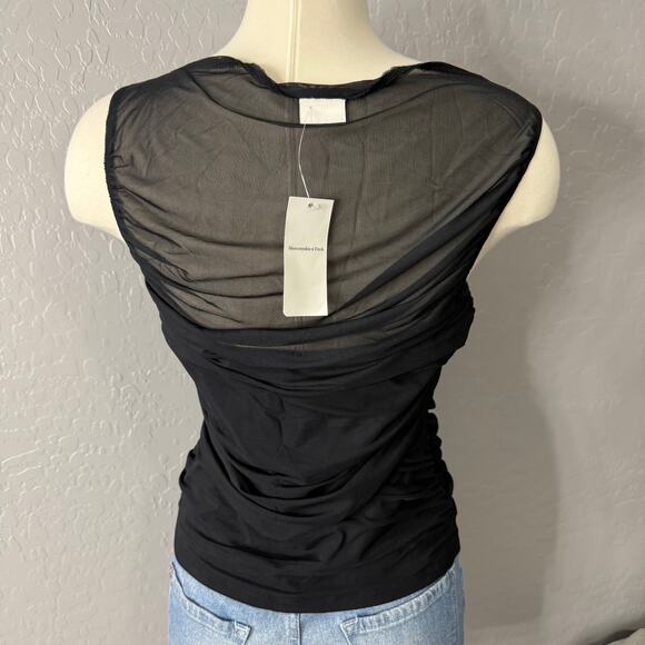 Abercrombie and Fitch Mesh Slash Top, Black, M - Picture 2 of 4